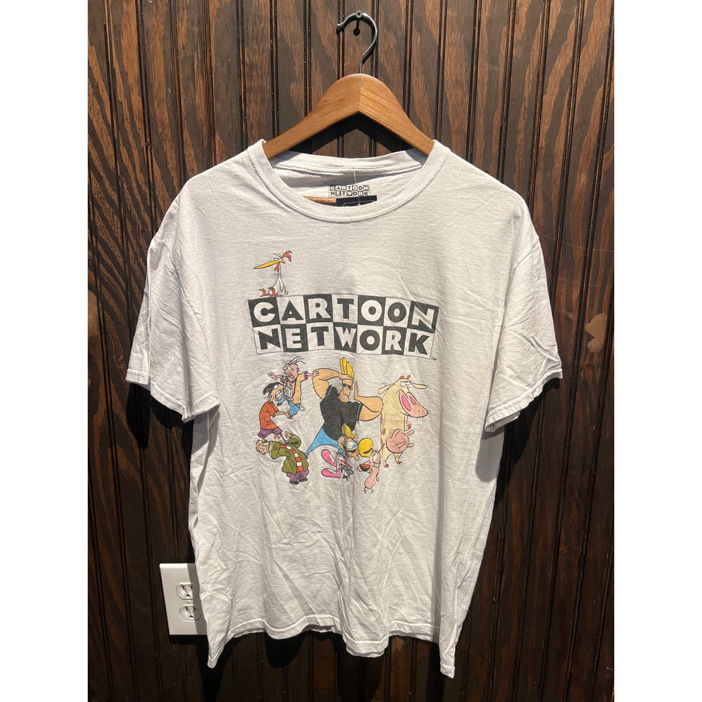 Cartoon Network Graphic T-Shirt White Johnny Bravo Ed Edd n Eddy Mens L