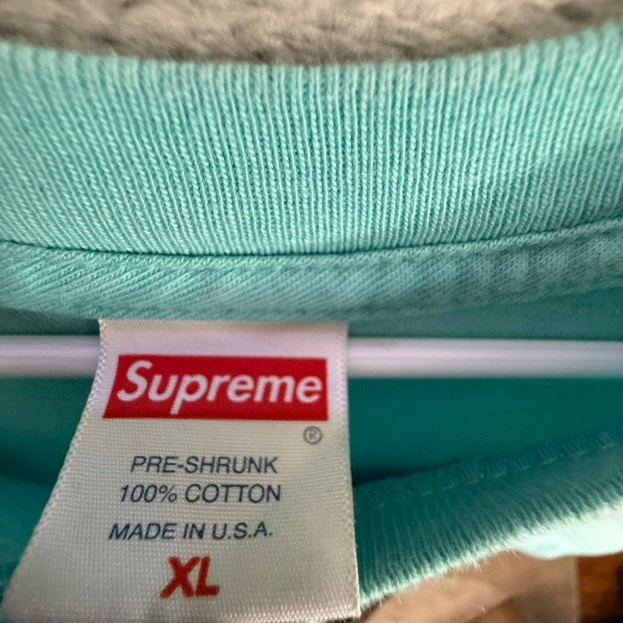 Supreme Men's Turquoise Graphic T Shirt Beach Scene Basketball XL Pre Shrunk
