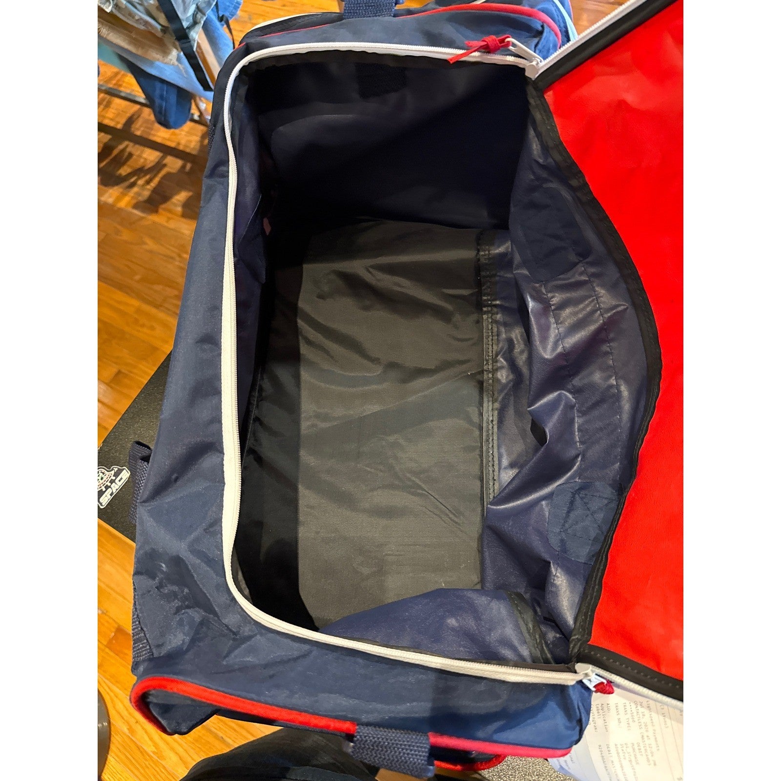 Vintage Champion Atlanta 1996 Olympic Games NBC Duffel Bag Red Navy Blue Retro