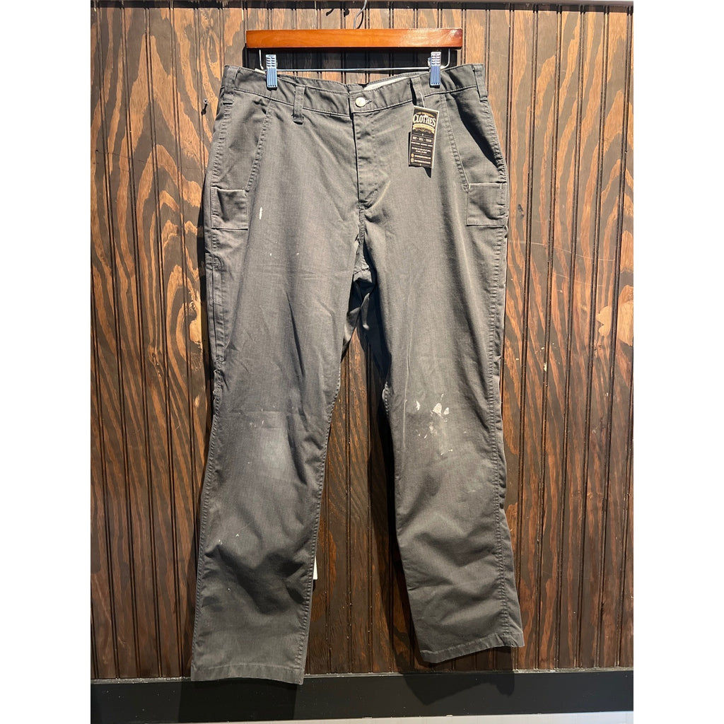 Noble Utility Workwear Canvas Pants Gray Paint Splatter Straight Leg NWT 34x29