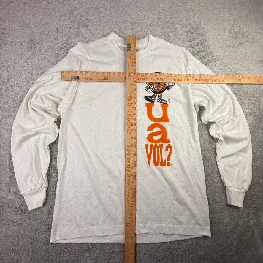 Vintage Tee Tennessee Volunteers U a VOL Long Sleeve Shirt XL White 90s USA