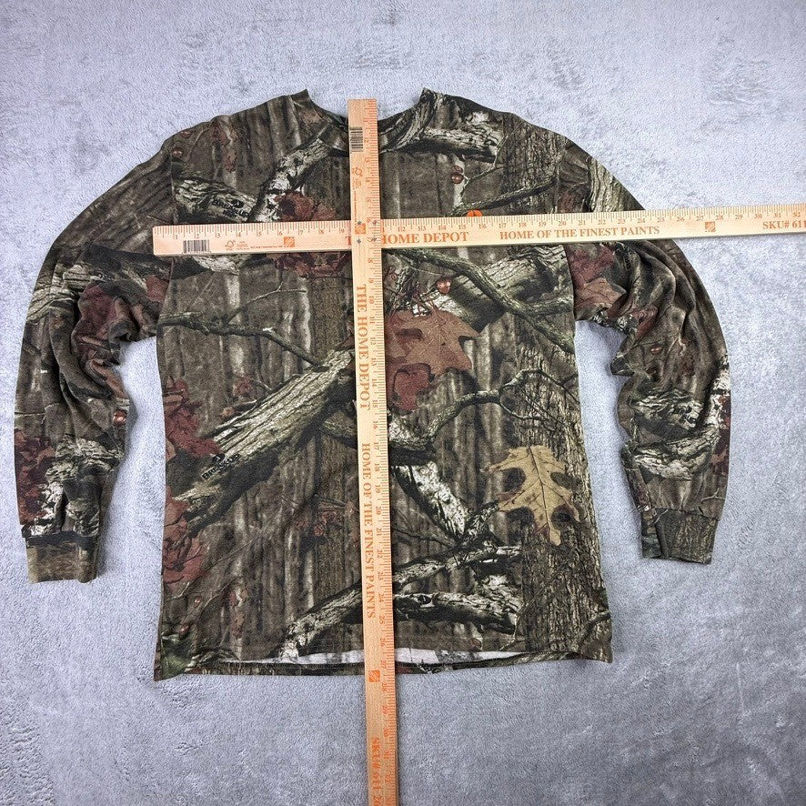 Mossy Oak Break-Up Infinity Camo Long Sleeve Shirt Mens Large Hunting Tee Brown