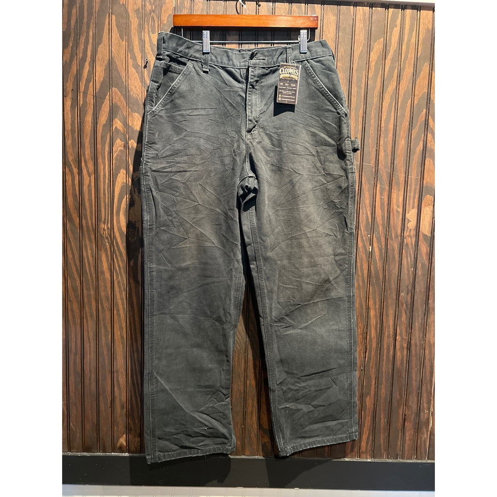 Carhartt B11 BLK Faded Black Duck Canvas Carpenter Pants Mens 34x27 Distressed