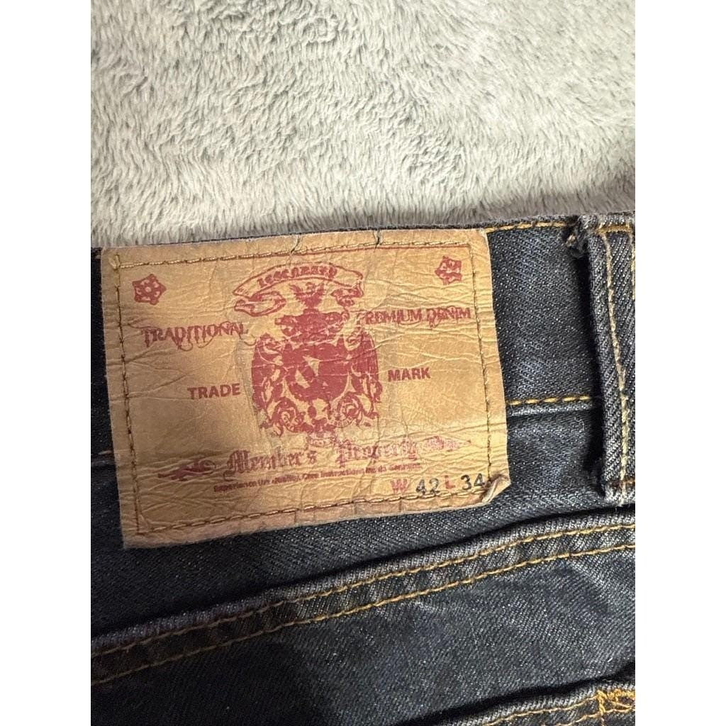 Members Property Jeans Mens W42 L34 Dark Wash Traditional Denim Straight Leg