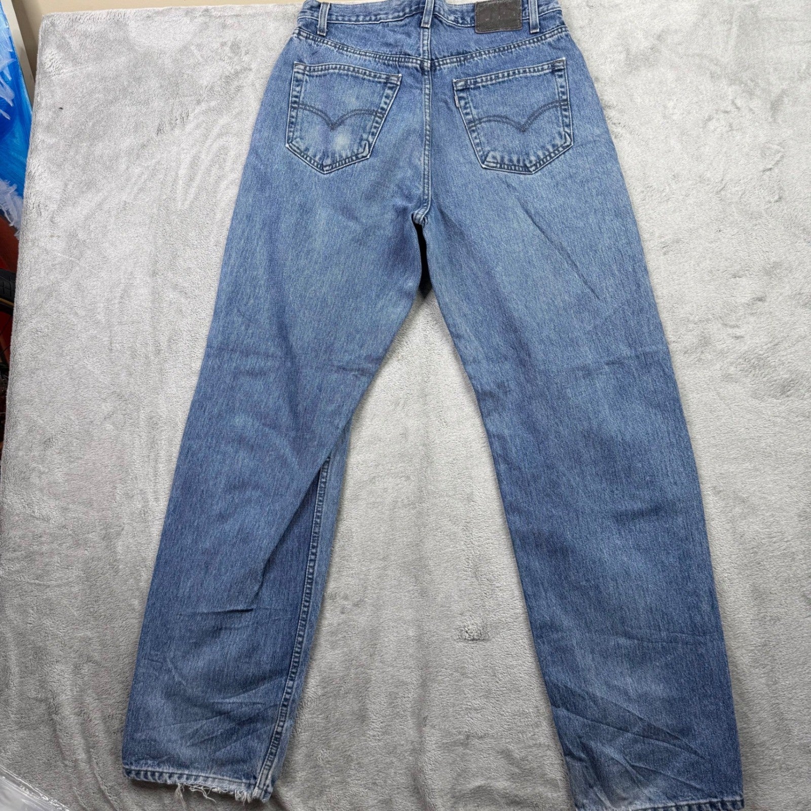 Levi's 505 Straight Fit Jeans Mens Blue Denim Button Fly Size 36x36