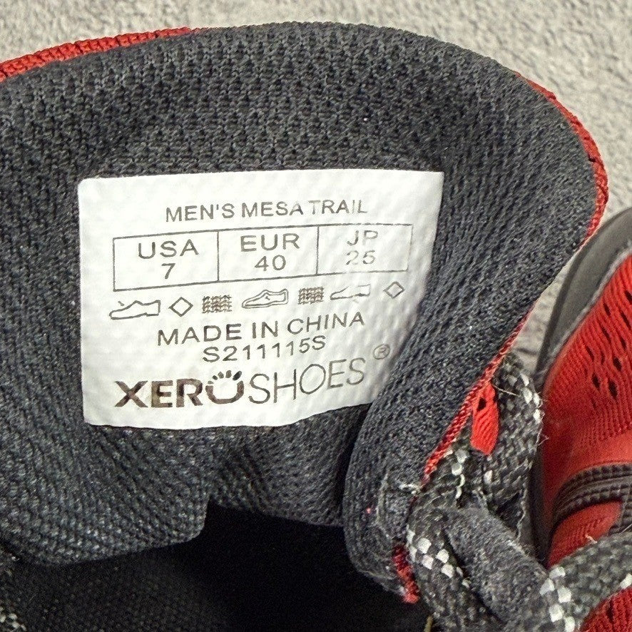 Xero Shoes Mens Mesa Trail Running Shoes Red Black Size 7