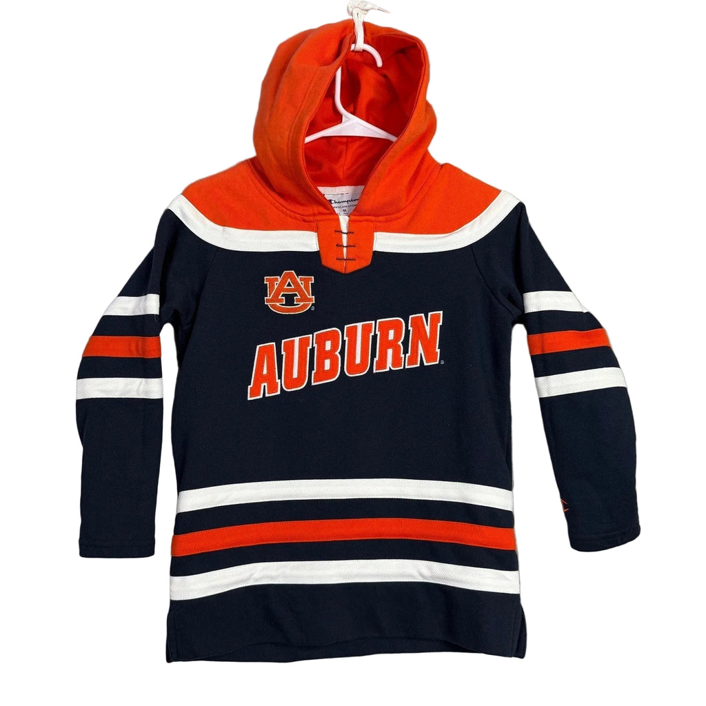 Champion Auburn Tigers Hoodie Pullover Orange Navy Blue White Youth M