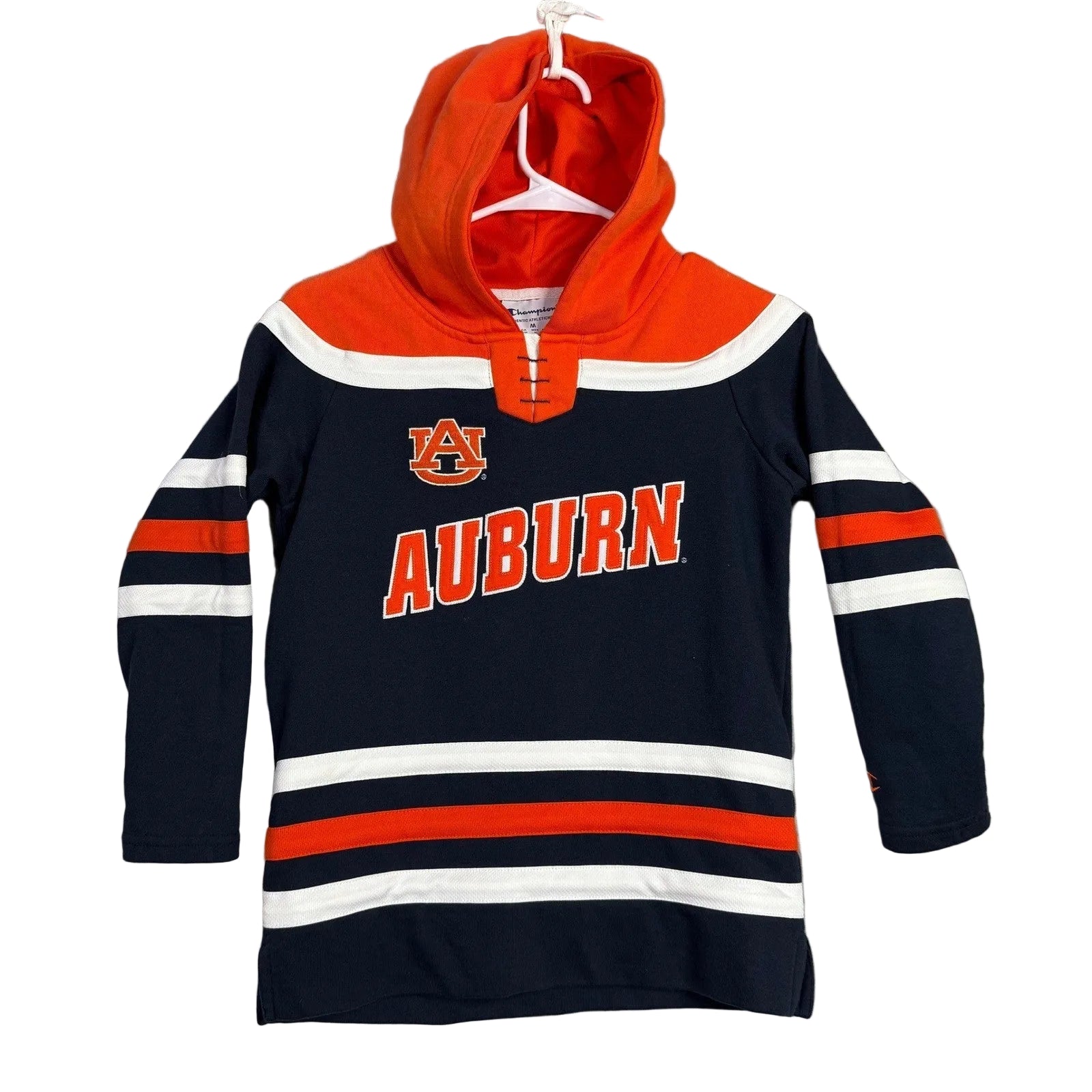 Champion Auburn Tigers Hoodie Pullover Orange Navy Blue White Youth M