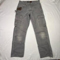 Wrangler Men's Grey Cargo Work Pants Straight Fit Size 30x32 Utility Pockets