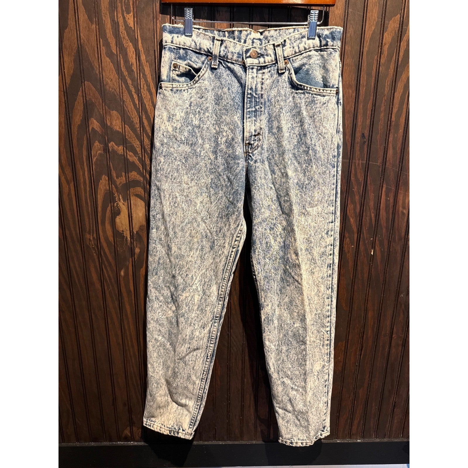 Vintage Lee Acid Wash Jeans High Waisted Tapered Leg Light Wash Denim 28x29