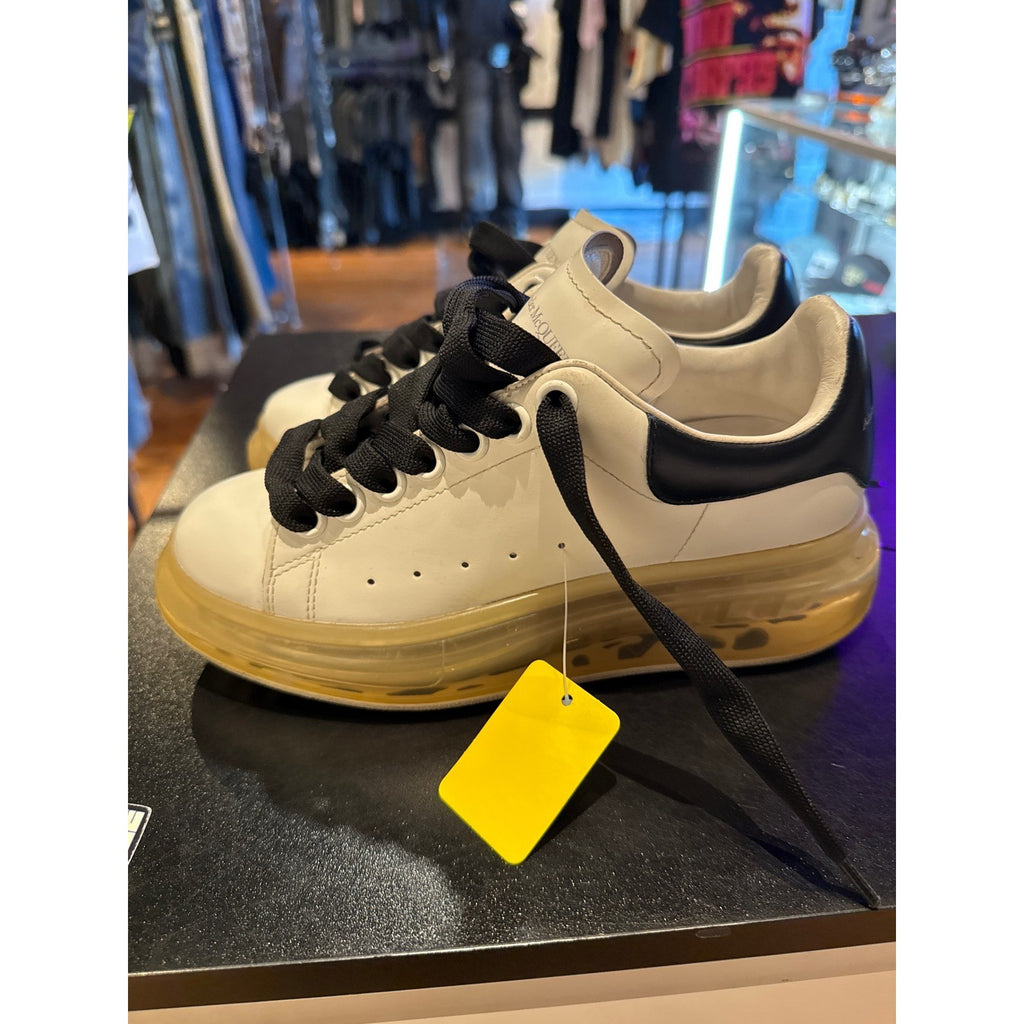 Alexander McQueen Sneakers White Black Transparent Sole 611698 Size 35.5