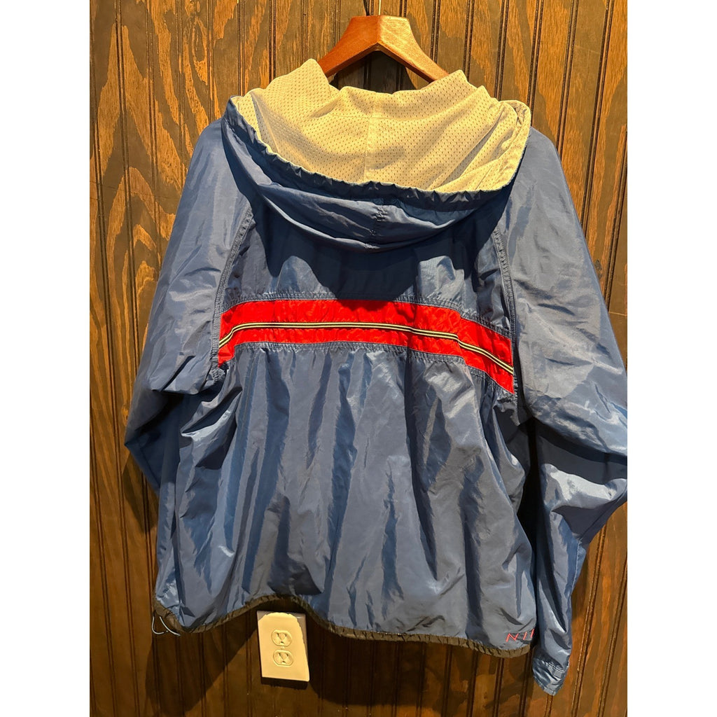 Nike Vintage 90s Windbreaker Half Zip Pullover Blue Red Stripe Hooded Mens XL