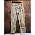 Carhartt B111 MOS Moss Green Flannel Lined Duck Canvas Carpenter Pants 32x34