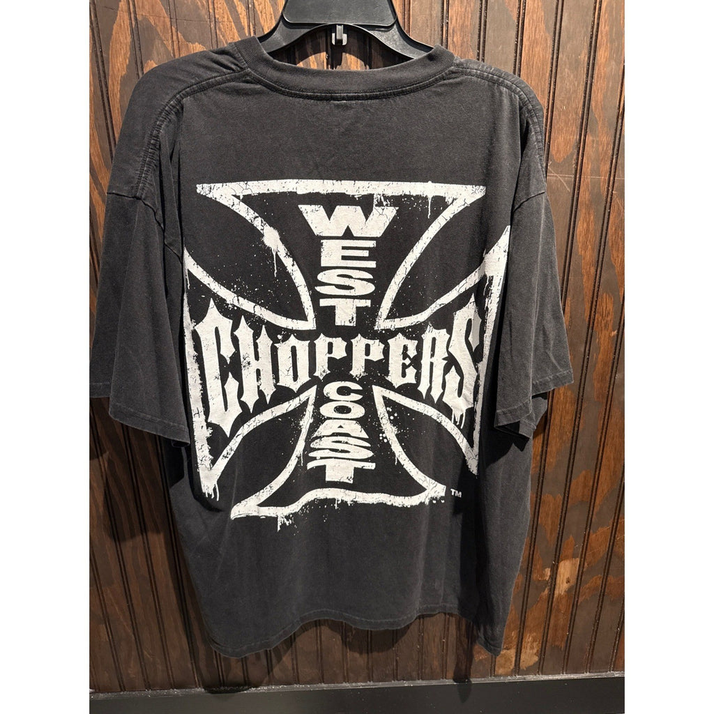 Vintage West Coast Choppers Jesse James Iron Cross Graphic TShirt Faded Black XL