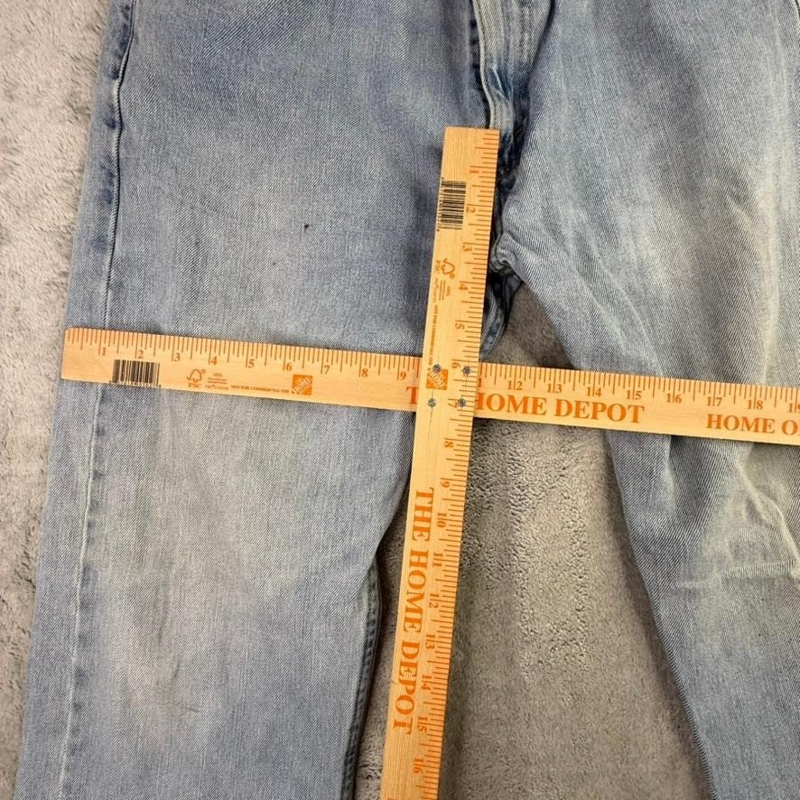 Levis 505 Regular Fit Straight Leg Light Wash Blue Denim Jeans Mens 36x32