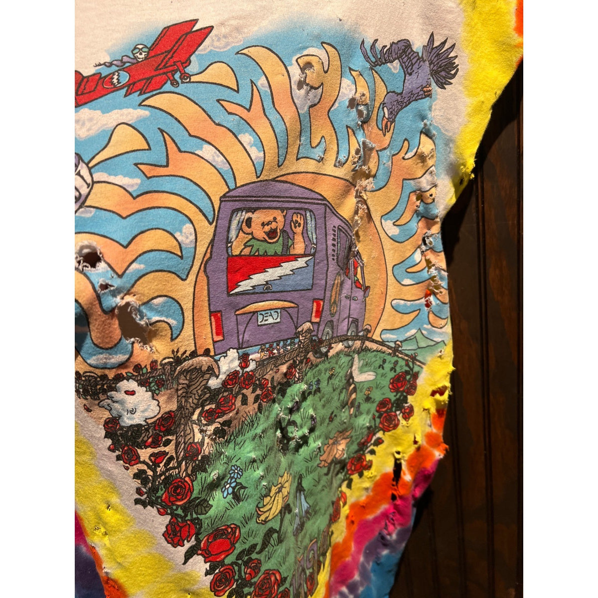 Liquid Blue Grateful Dead Tie Dye Distressed  Large 22x30