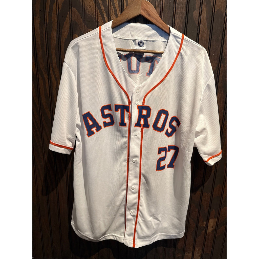 Houston Astros Jose Altuve 27 Baseball Jersey White Navy Orange Mens XL 24x31