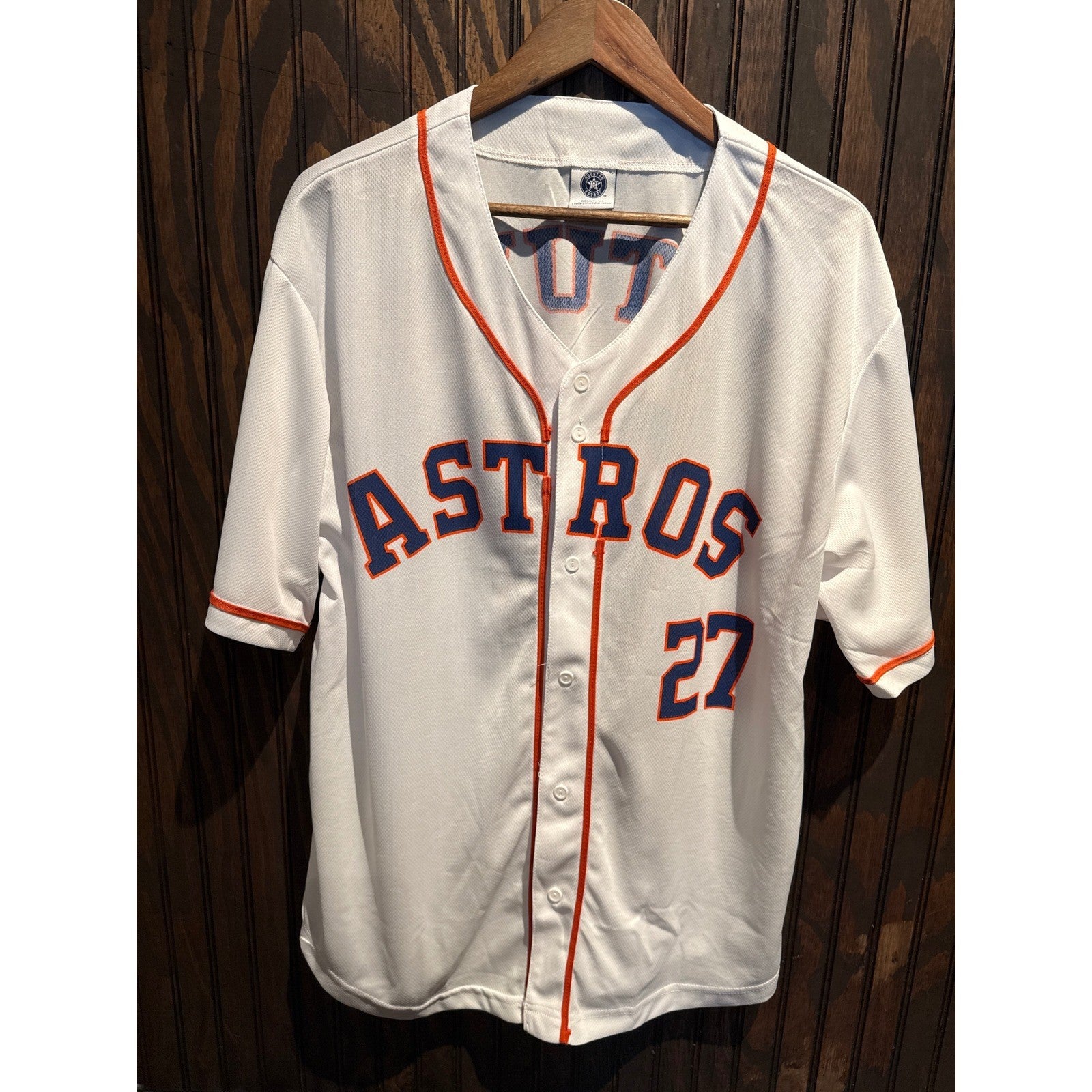 Houston Astros Jose Altuve 27 Baseball Jersey White Navy Orange Mens XL 24x31