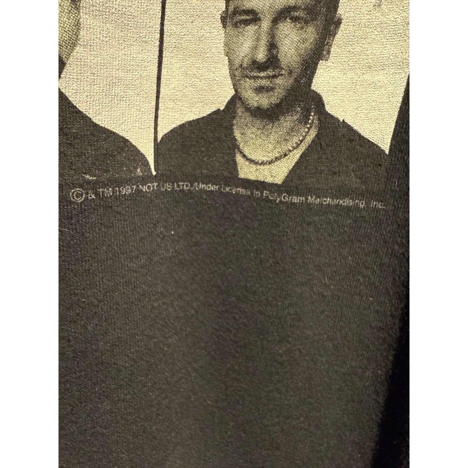 Vintage U2 Band T-Shirt Black Graphic Portrait Rock Music Tee Mens Large 21x28