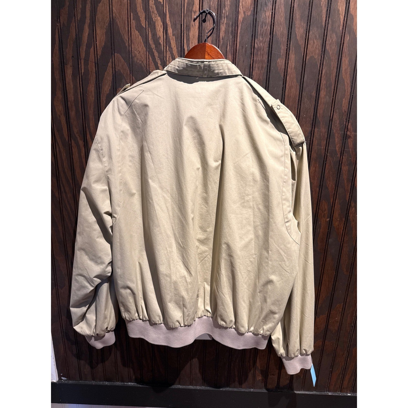 Vintage Members Only Racer Jacket Tan Beige Mens Large Iconic 80s Bomber Jacket