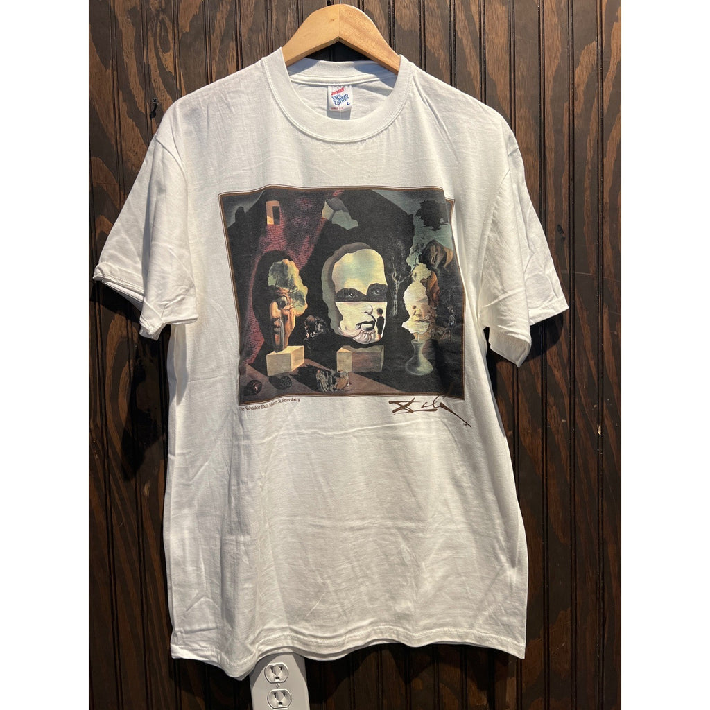 Vintage Jerzees Salvador Dali Museum St Petersburg Art T Shirt White Large USA