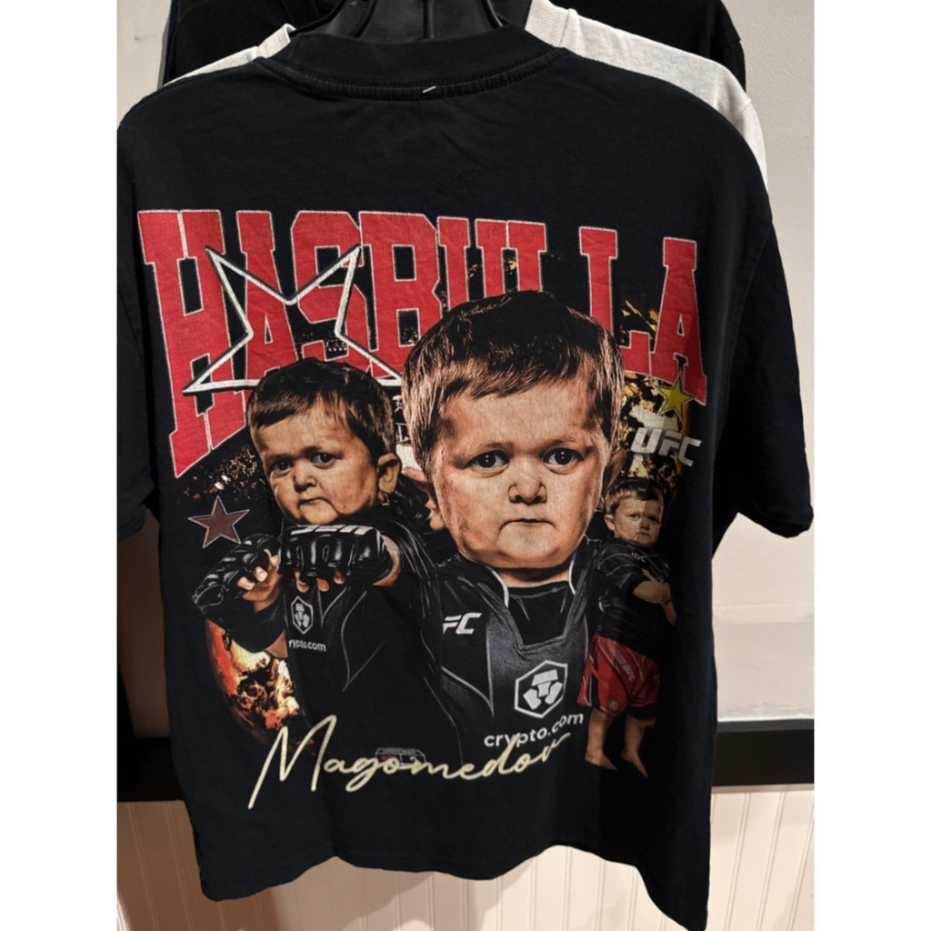UFC Hasbulla Magomedov Black Graphic T-Shirt Mens Size Small MMA Fight Tee 2024