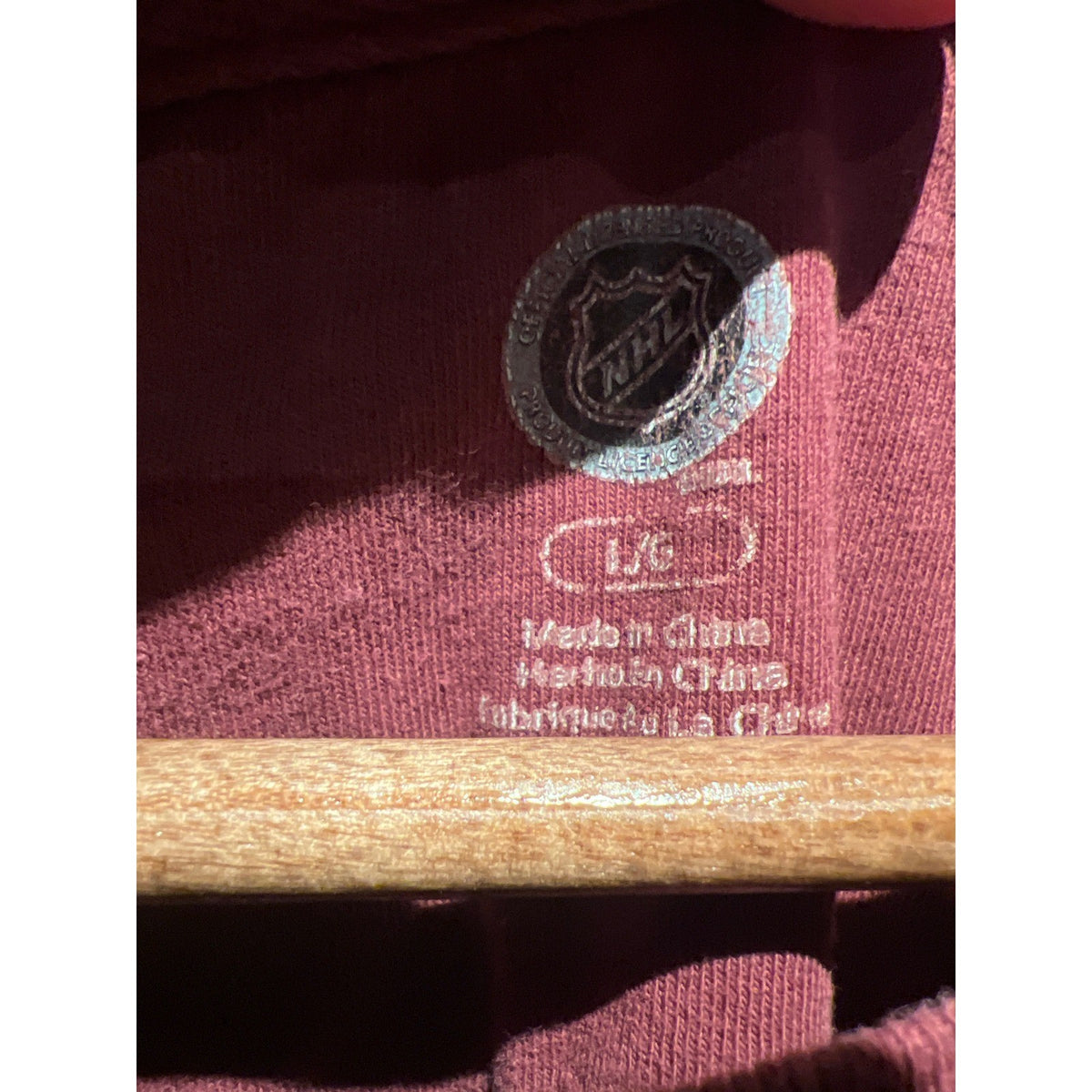 NHL Colorado Avalanche Long Sleeve Graphic Tee Red Blue Striped Shirt Mens XL