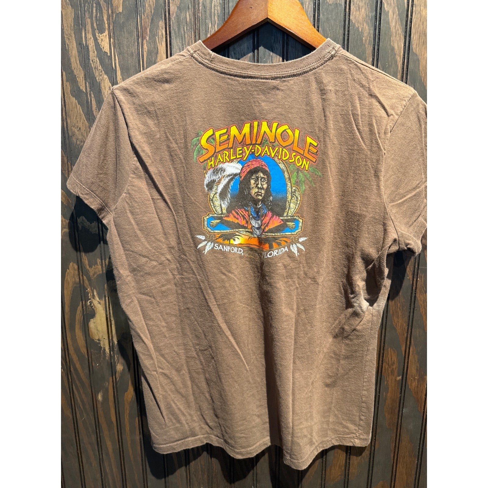 Harley Davidson T Shirt Mens L 2007 Daytona Bike Week Brown Graphic Tee Vintage
