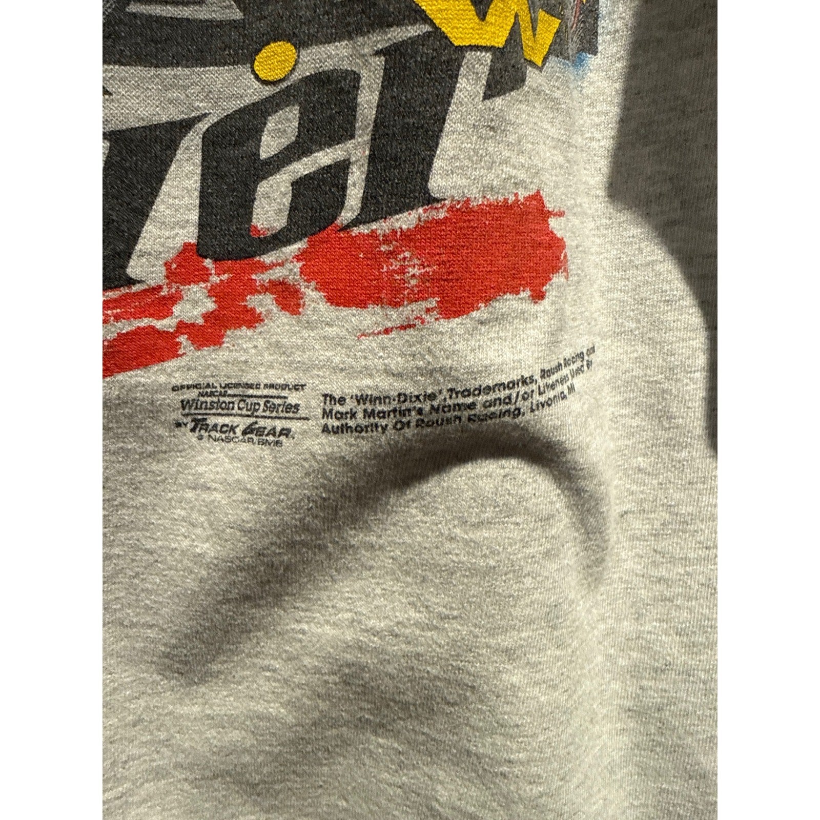 Vintage 90s Winn Dixie Racing Mark Martin Ford Taurus T-Shirt Heather Grey XL