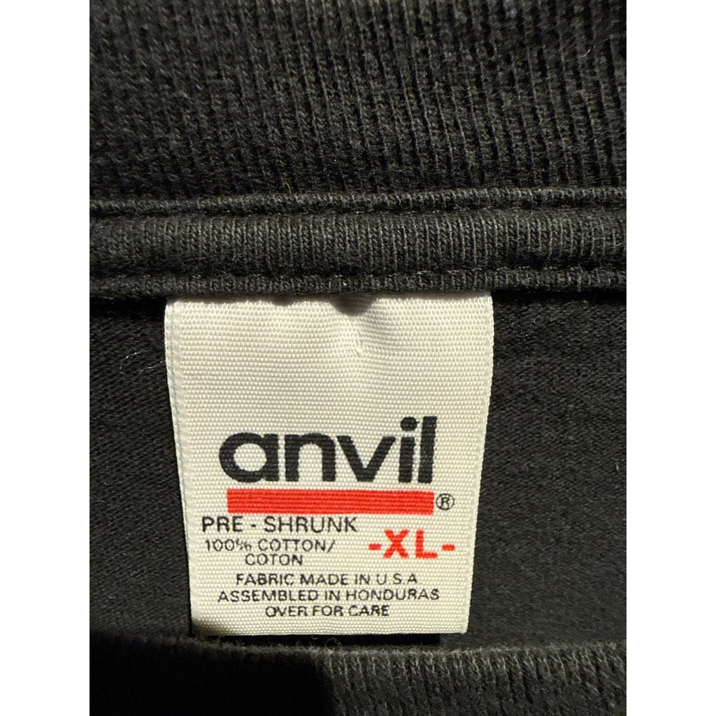 Vintage Anvil Earth Air Fire Water Graphic T Shirt XL Faded Black 90s Nature Tee