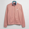 Nike Mens Track Jacket Peach Pink Multi Color Striped Ribbed Collar Full Zip L