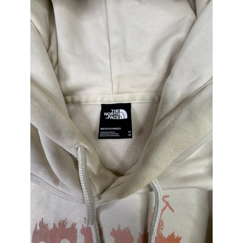The North Face Mens Cream Graphic Hoodie Sweatshirt Size Medium