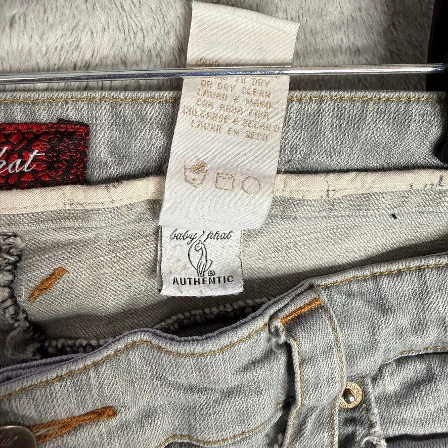 Baby Phat Jeans Distressed Light Wash Bootcut Size 18 Authentic Denim