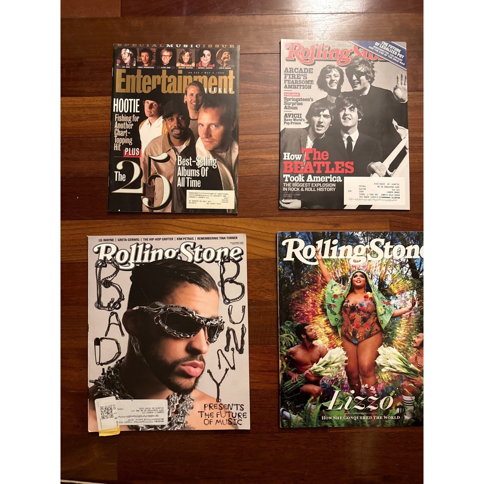 Rolling Stone Entertainment Weekly Mag Lot The Beatles Bad Bunny Lizzo Hootie