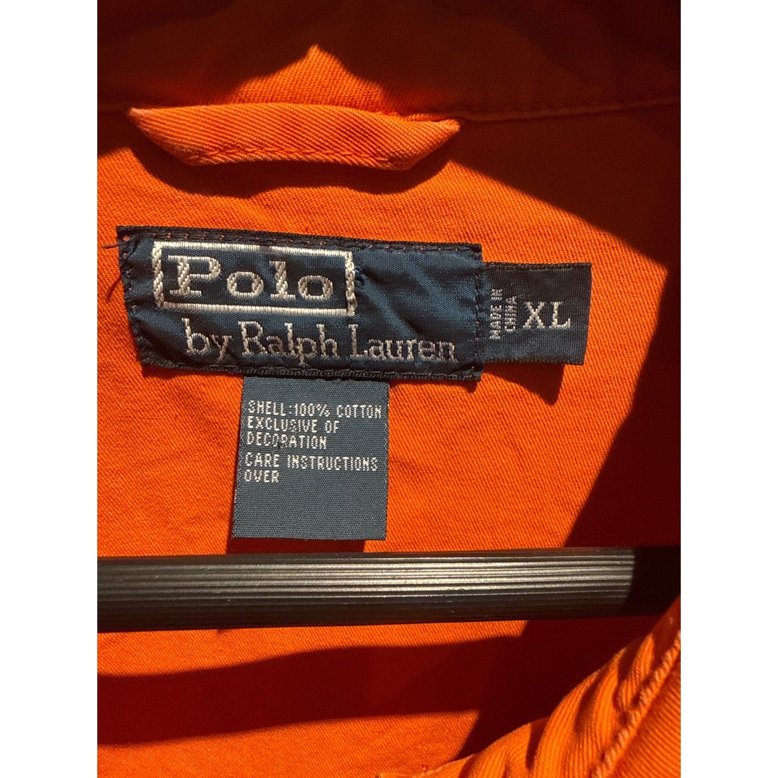 Polo Ralph Lauren RLYC Yacht Club Jacket Orange Canvas Full Zip Mens XL 24x26