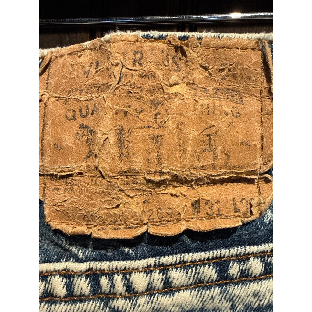 Vintage Lee Acid Wash Jeans High Waisted Tapered Leg Light Wash Denim 28x29