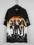 Vintage 02 KISS Dragonfly Clothing Company Button Up Shirt XL Rock Band Graphic