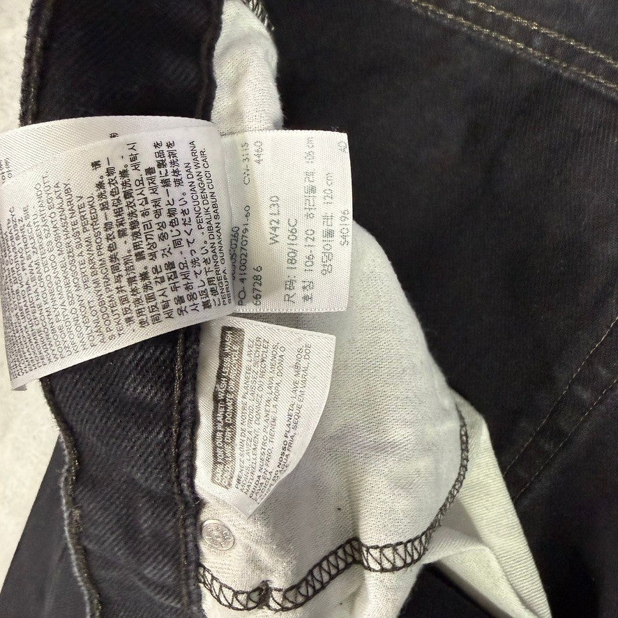 Levi Strauss 505 Black Straight Fit Mens Jeans W42 L30