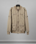Mens Khaki Tan Military Bomber Jacket Utility Cargo Field Jacket XL 25x31