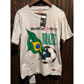 Vintage Nutmeg Mills World Cup USA 94 Brazil Soccer T-Shirt Heather Gray XL