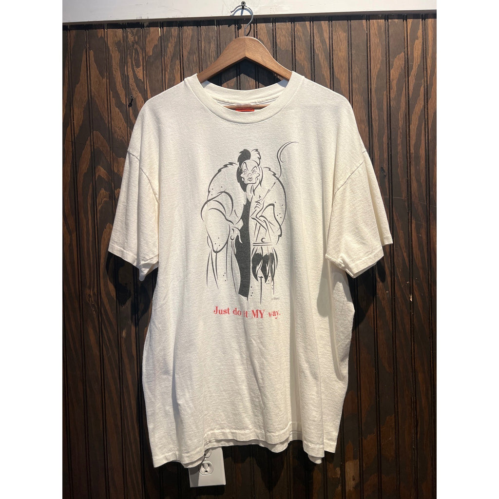Vintage Disney Cruella De Vil Just Do It My Way Graphic T-Shirt White 25x30
