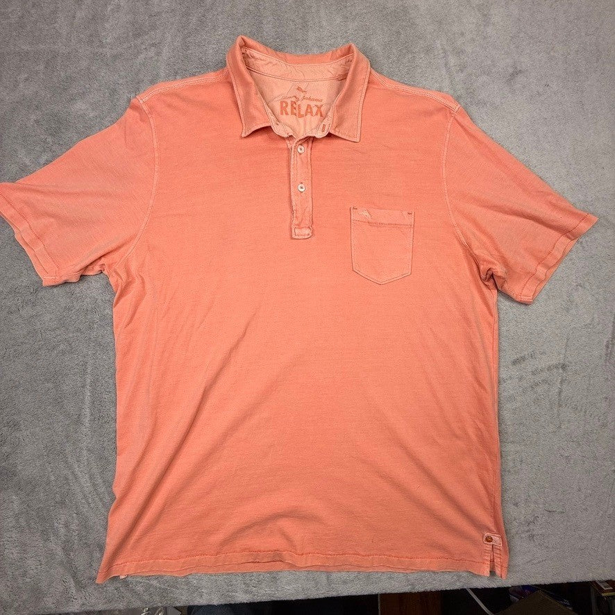 Tommy Bahama Relax Mens Coral Short Sleeve Polo Shirt XXL