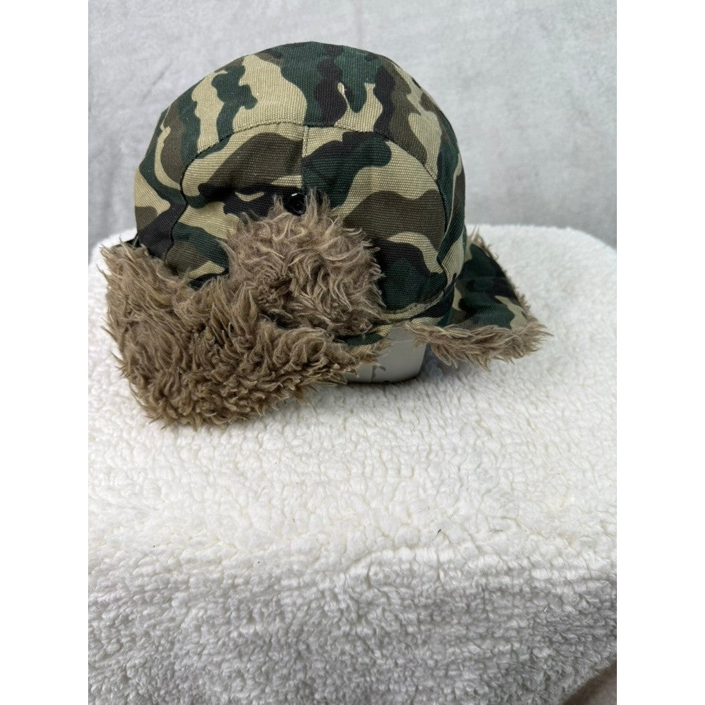 Camo Trapper Hat Ushanka Faux Fur Trim Ear Flaps Winter Warm