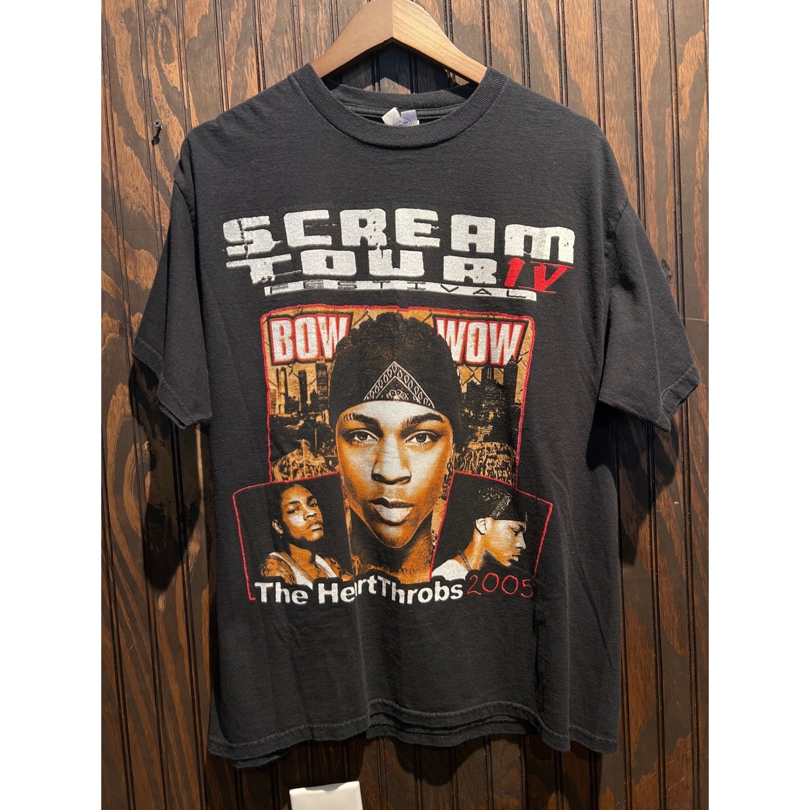 Vintage 2005 Scream Tour IV Bow Wow The Heart Throbs Graphic T-Shirt Black XL