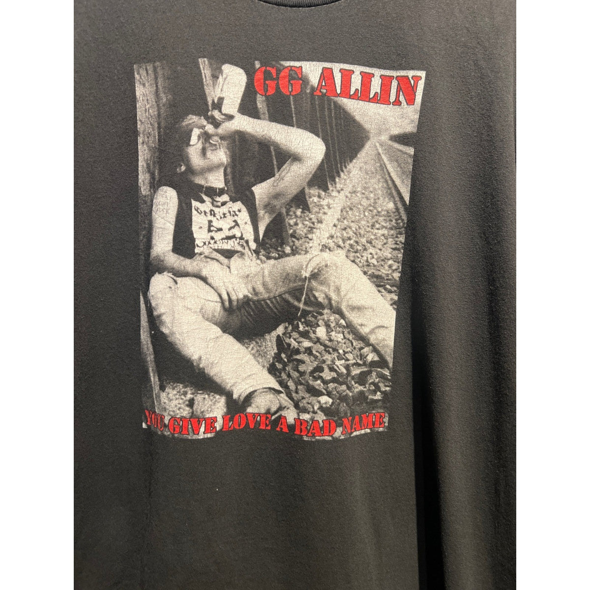 GG Allin You Give Love A Bad Name Graphic T-Shirt Tennessee River Black XL