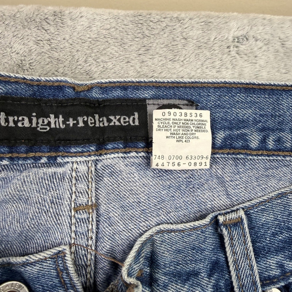 Levi's 505 Straight Fit Jeans Mens Blue Denim Button Fly Size 36x36