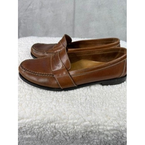 Cole Haan Mens 10M Penny Loafer Leather Brown Driving Moccasins Shoes