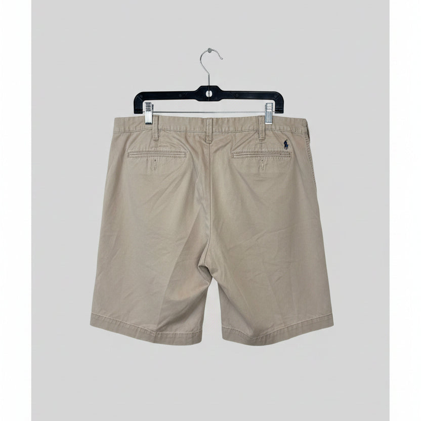 Polo Ralph Lauren Mens Khaki Chino Shorts Tan Stretch Classic Fit Pony Logo 40
