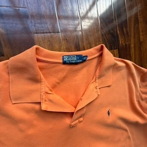 Polo Ralph Lauren Mens Orange Short Sleeve Pony Logo Polo Shirt XL