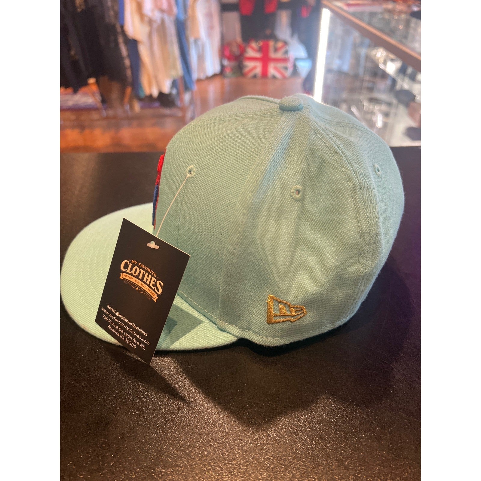 Atlanta Hawks New Era 9FIFTY Snapback Light Blue Red Gold Embroidered NBA Cap